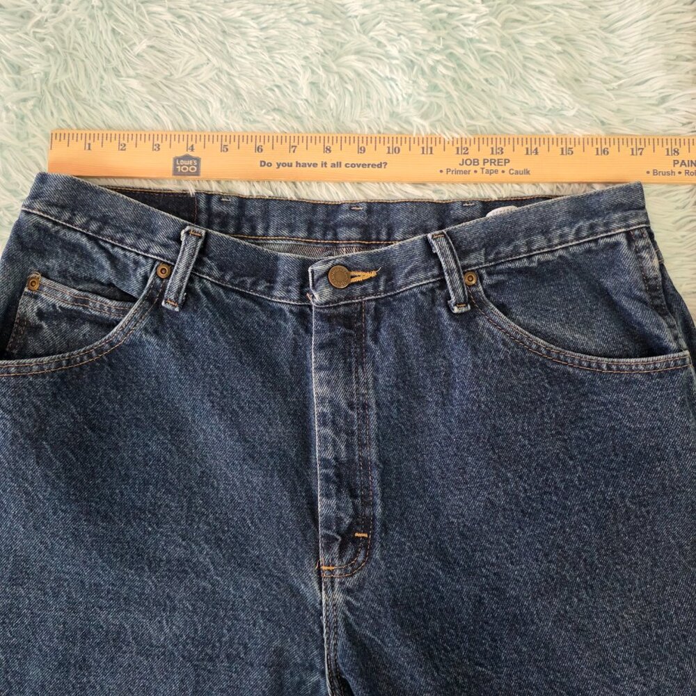 Wrangler 96501MR Dark Wash Regular Fit Straight Leg Jeans - 38x30 - Picture 9 of 9